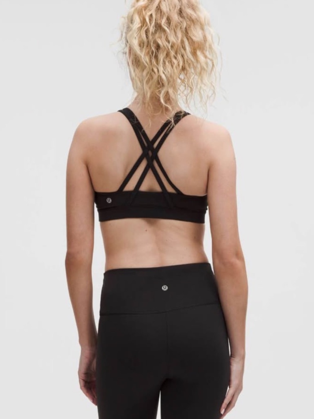 Lululemon Energy Black Strappy Sports Bra size 12